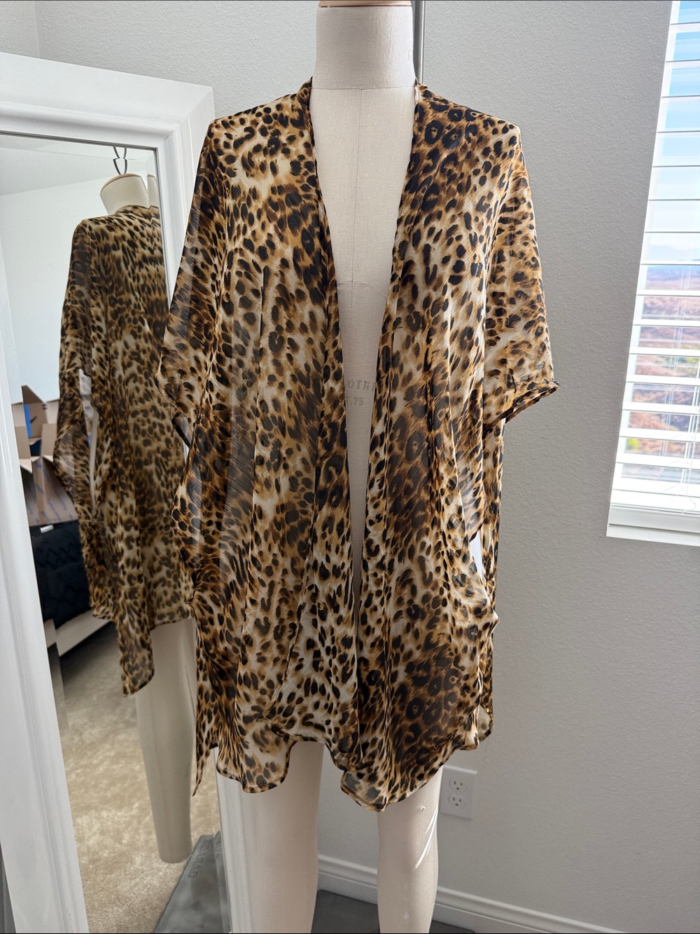 Naven Leopard-Print sheer Top